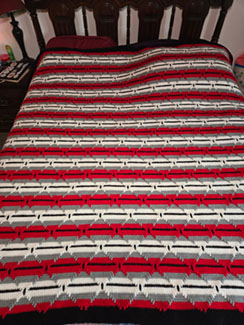 Red, Black and White Afghan